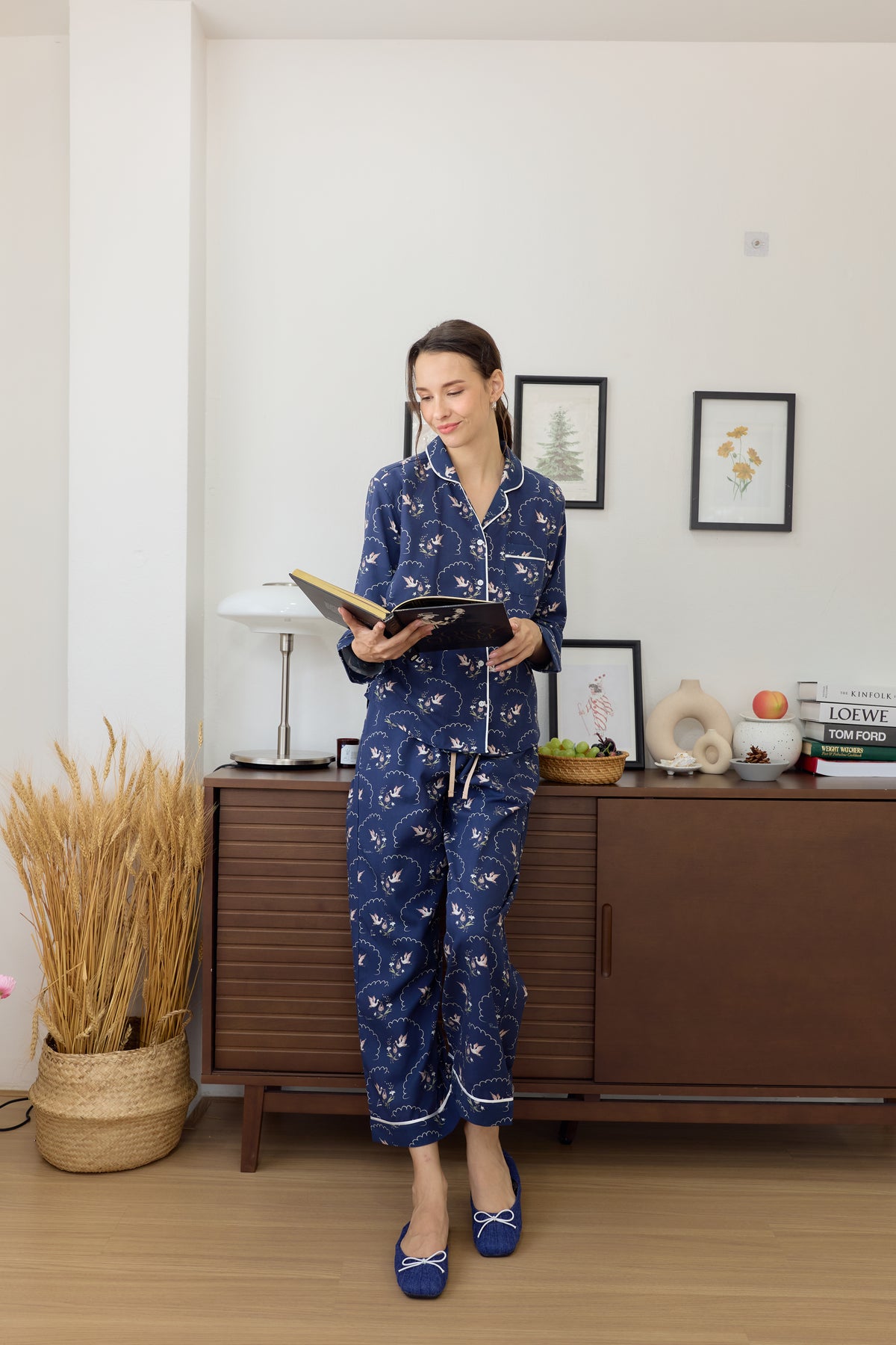 LilyxPearada Stork Cotton Nursing Loungewear - Long set