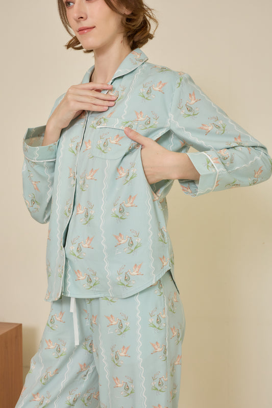 LilyxPearada Stork Cotton Nursing Loungewear - Long set